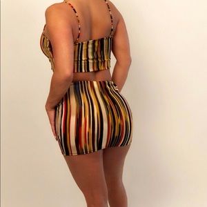 Sexy Stripe Mini Skirt & Matching Top